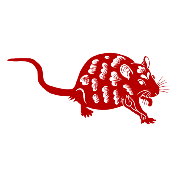 Red Stylized Rat PNG Transparent Background