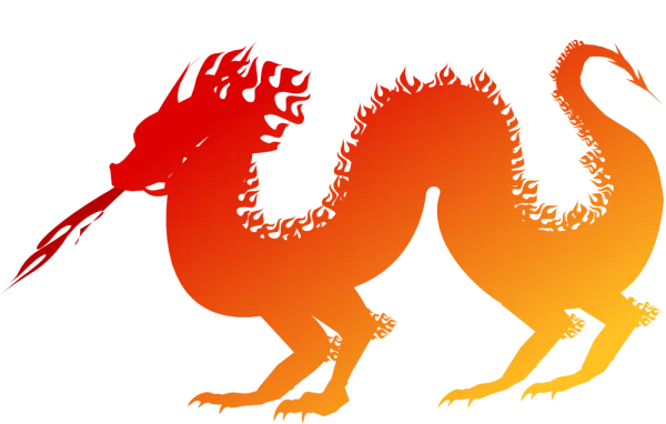Fiery Dragon Silhouette PNG Transparent Background