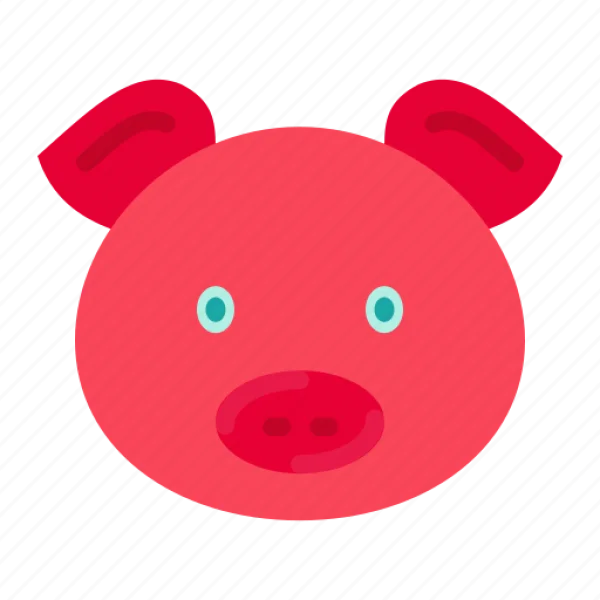 Cute Pink Pig Face Icon PNG Transparent
