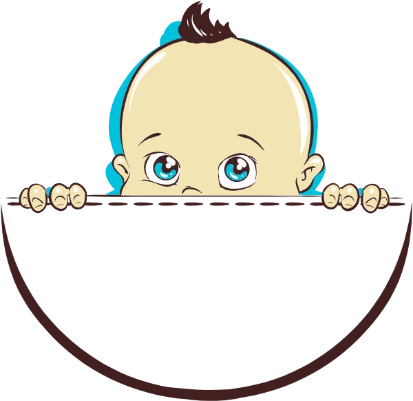 Cute Baby Peeking Out of Pocket PNG Transparent Background