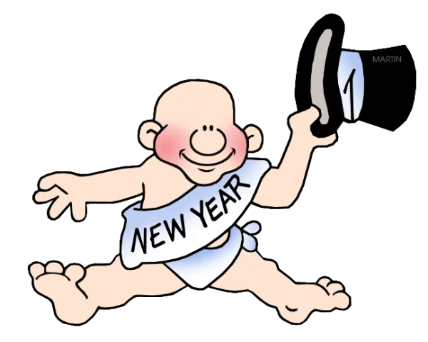 Baby New Year Cartoon PNG Transparent Background