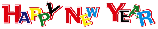 Happy New Year Colorful Text PNG Transparent Background