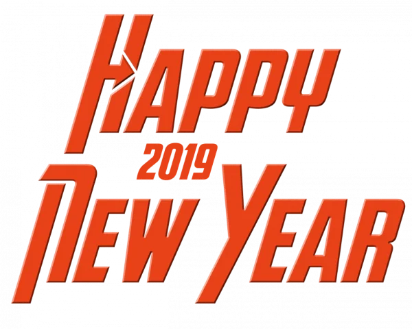 Happy New Year 2019 Stylized Text PNG