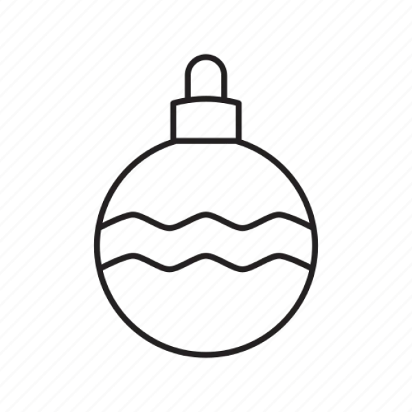 Christmas Ornament Outline Icon PNG