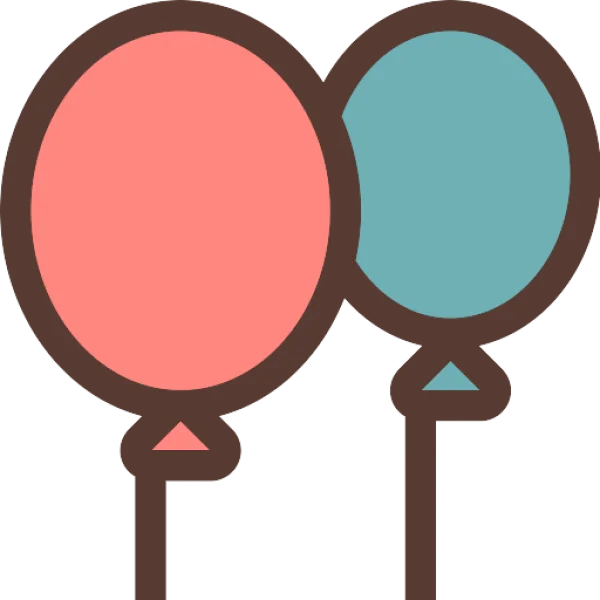 Colorful Party Balloons Icon PNG Transparent