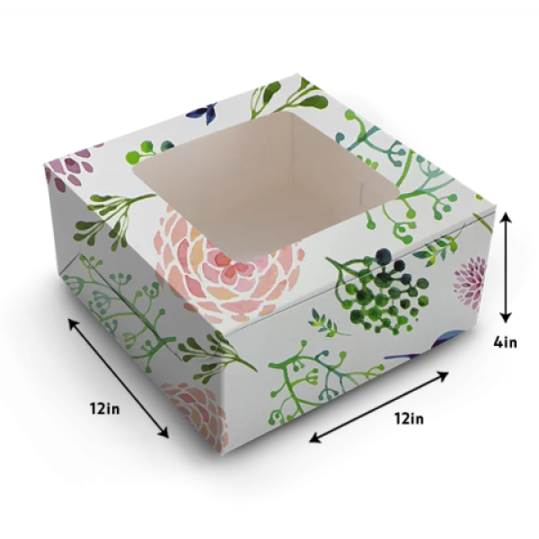 Floral Window Cake Box PNG Transparent
