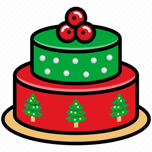 Christmas Cake Icon PNG Transparent Background