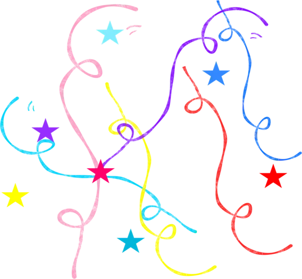 Colorful Confetti and Stars Transparent PNG