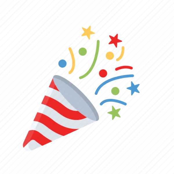 Party Popper with Confetti Icon PNG