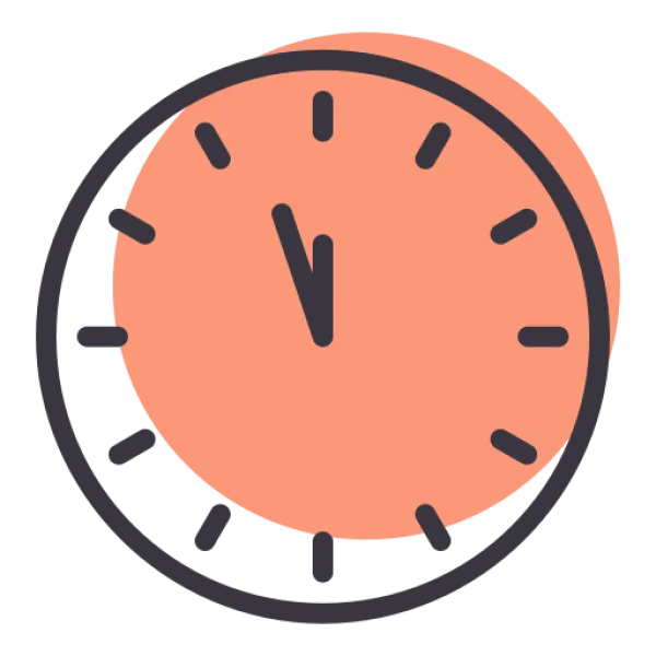 Minimalist Coral Clock Icon PNG