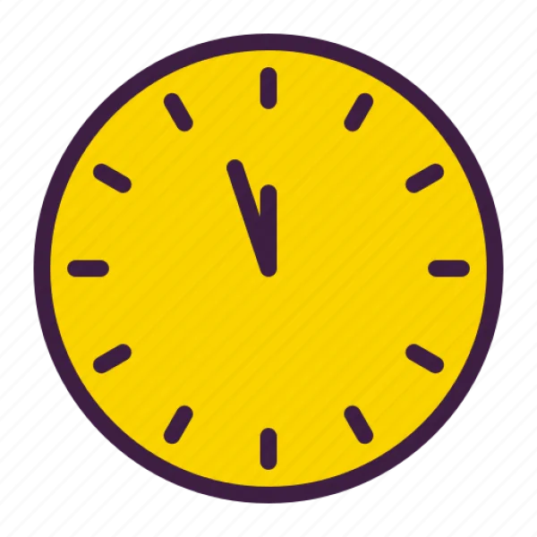 Yellow Clock Time Icon PNG Transparent