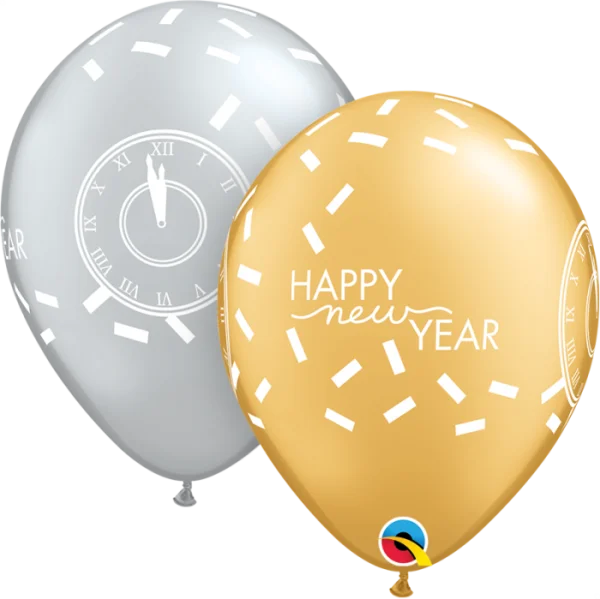 Happy New Year Balloons PNG Transparent Background