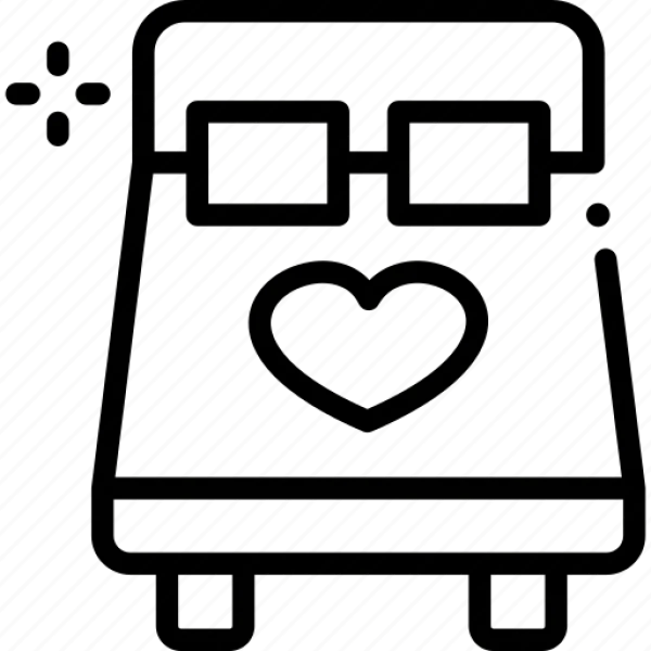 Sleepy Bed Icon with Heart PNG Transparent