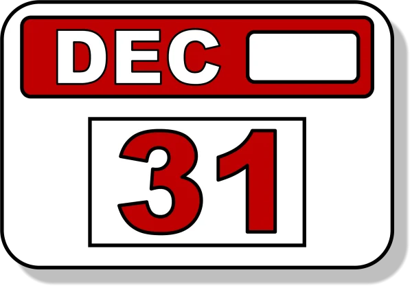 December 31 Calendar Icon PNG Transparent