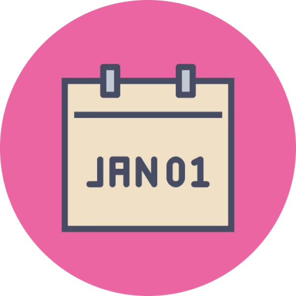 Calendar Icon with Jan 01 Date