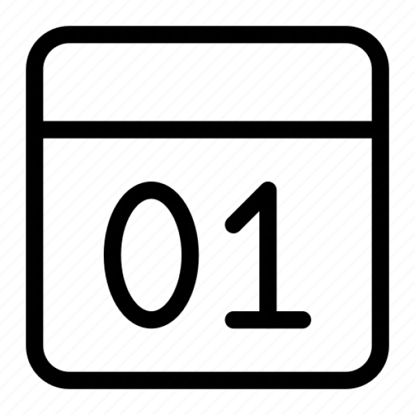 Calendar Icon Day 01 Transparent PNG