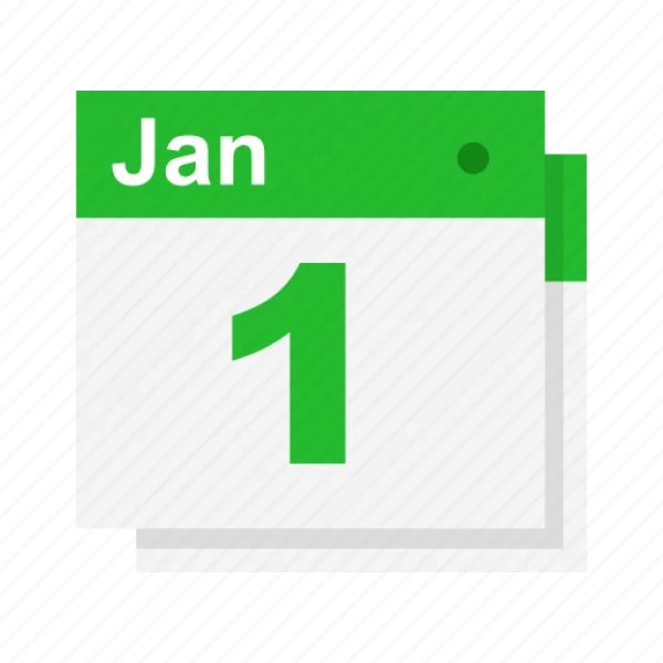 January 1 Calendar Icon PNG Transparent Background