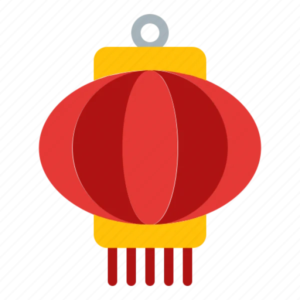 Red Chinese Lantern Icon PNG Transparent Background