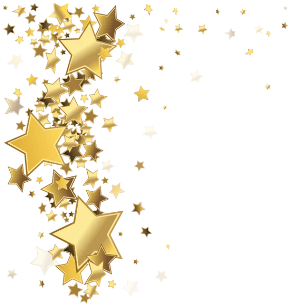 Golden Stars Falling PNG Transparent Background
