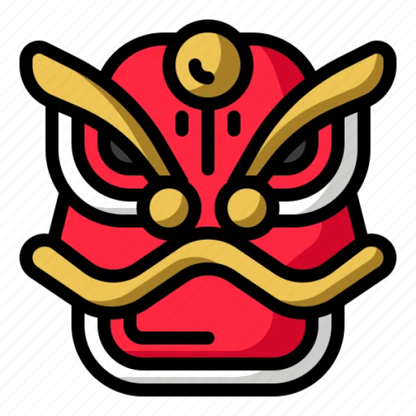 Chinese Lion Dance Mask Icon PNG
