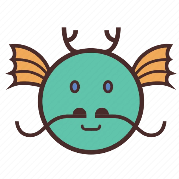 Cute Cartoon Dragon Fish Icon PNG Transparent