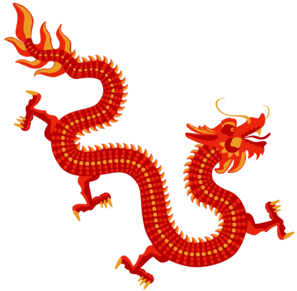 Traditional Red Chinese Dragon PNG Transparent Background