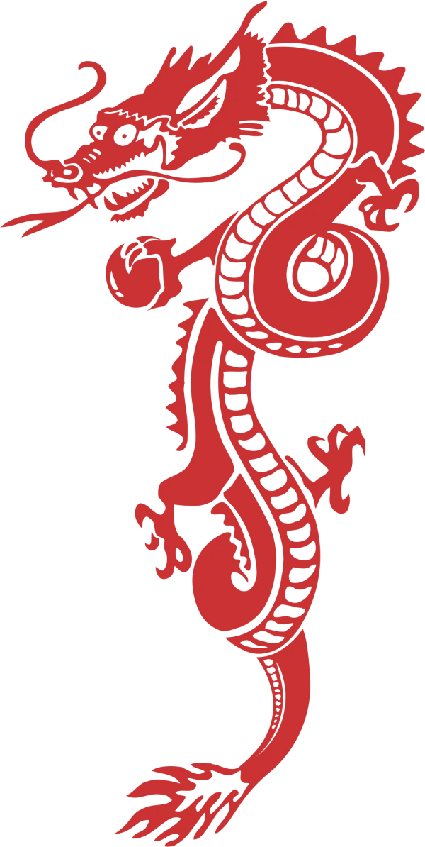 Red Chinese Dragon PNG Transparent Background