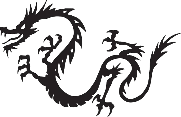Black Dragon Silhouette PNG Transparent Background