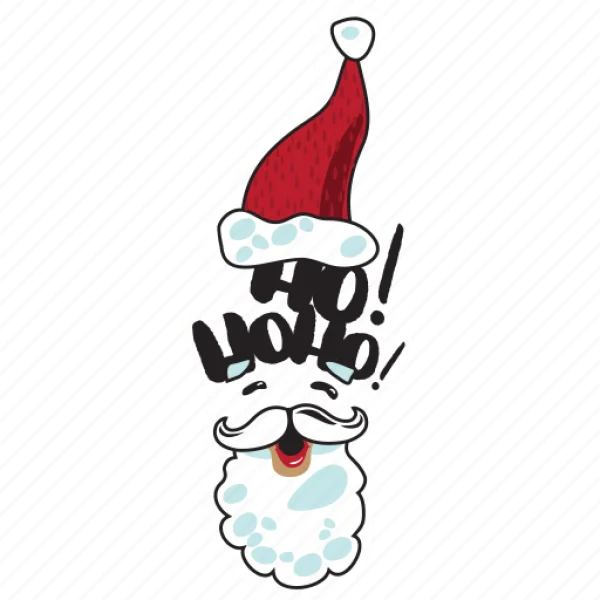 Santa Claus Ho Ho Ho Christmas Sticker PNG