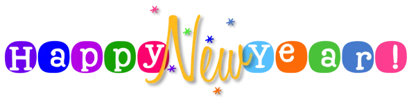 Colorful Happy New Year Text Design PNG