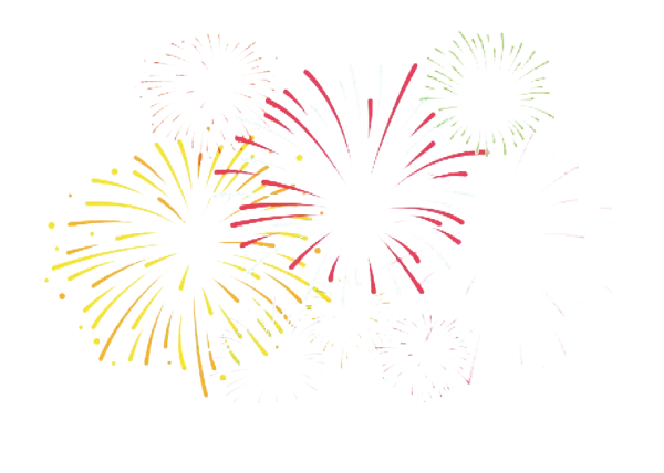Vibrant Fireworks Display PNG Transparent Background
