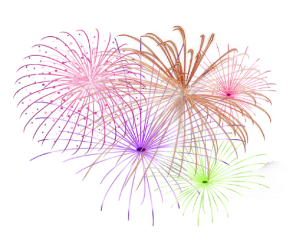 Vibrant Colorful Fireworks Display PNG
