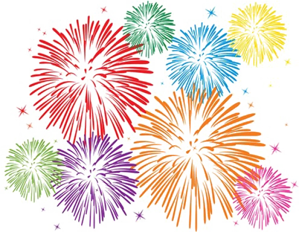 Colorful Fireworks Burst PNG Transparent Background