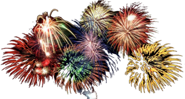 Vibrant Fireworks Display PNG Transparent Background