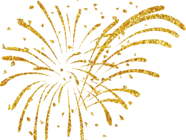 Golden Glitter Fireworks PNG Transparent Background