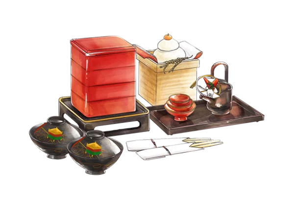Traditional Japanese Osechi Ryori Dishes PNG