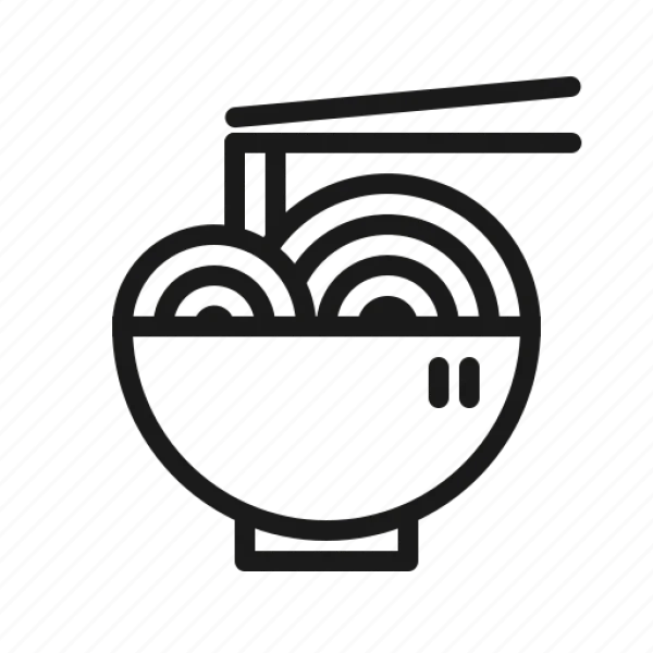 Ramen Noodle Bowl with Chopsticks Icon PNG