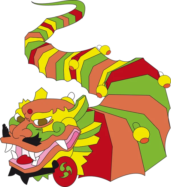 Colorful Chinese Dragon Illustration PNG