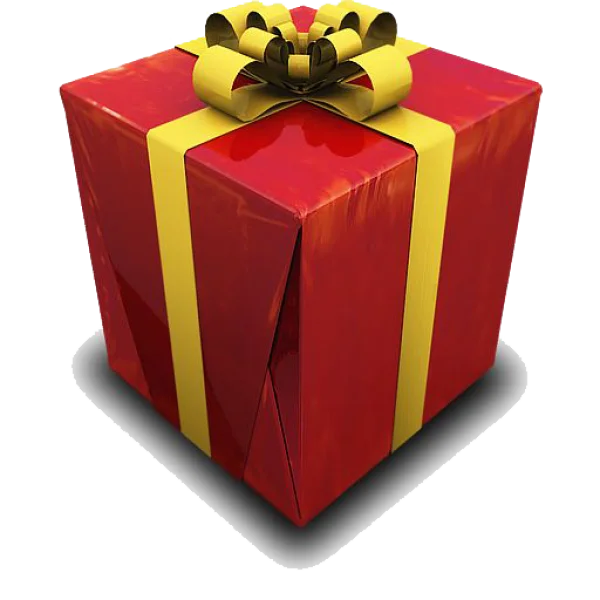 Red Gift Box with Yellow Ribbon PNG