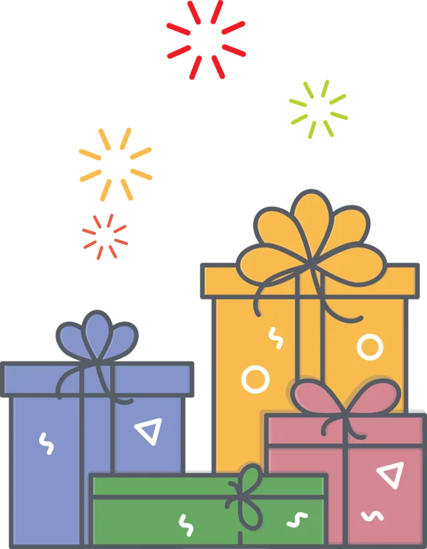 Colorful Celebration Gift Boxes PNG Transparent Background