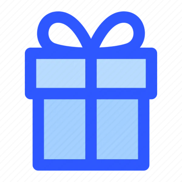 Blue Gift Box Icon Transparent Background