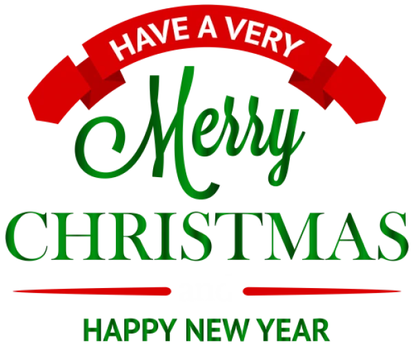 Merry Christmas and Happy New Year Greeting PNG