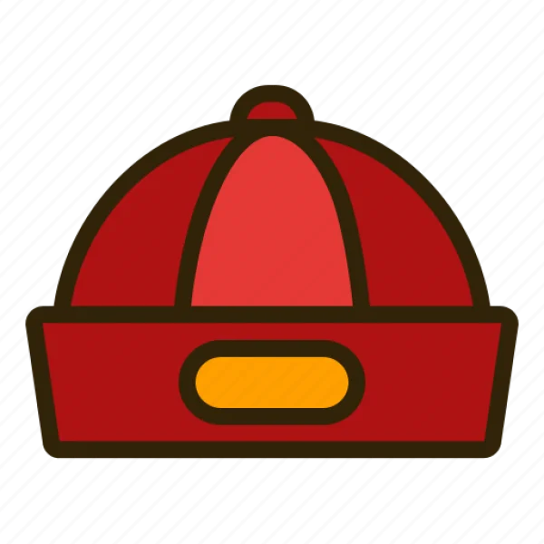Traditional Red Chinese Hat Icon Transparent PNG