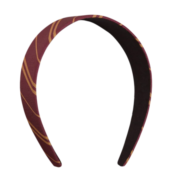 Burgundy and Gold Striped Headband PNG Transparent Background