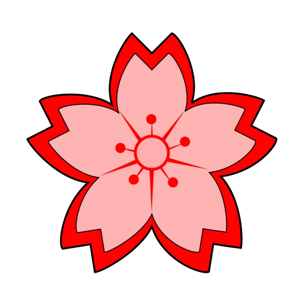 Pink and Red Cherry Blossom Flower PNG