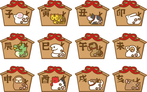 Japanese Zodiac Ema Plaques PNG Transparent Background