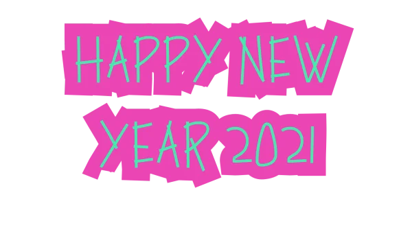 Happy New Year 2021 Text PNG Transparent Background