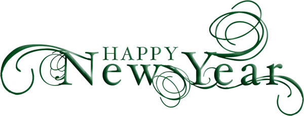 Happy New Year Green Text Transparent PNG