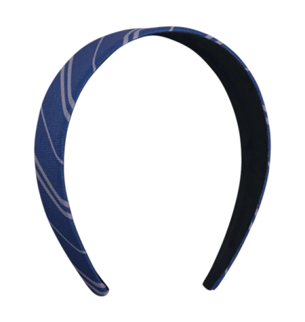 Blue Striped Fabric Headband PNG Transparent