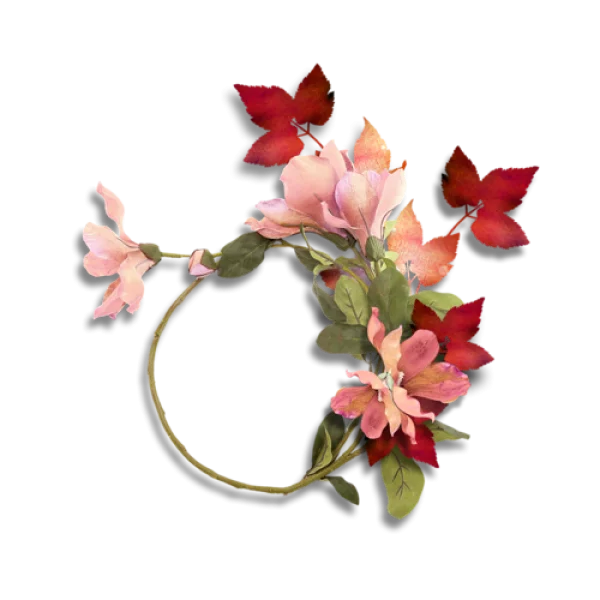 Elegant Floral Wreath PNG Transparent Background